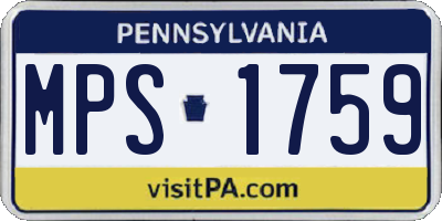 PA license plate MPS1759