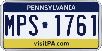 PA license plate MPS1761