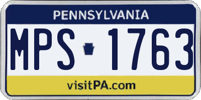 PA license plate MPS1763