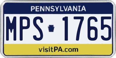 PA license plate MPS1765