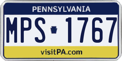 PA license plate MPS1767