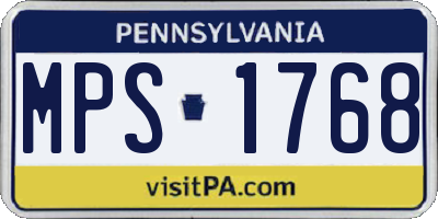 PA license plate MPS1768