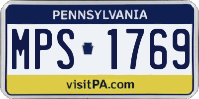 PA license plate MPS1769