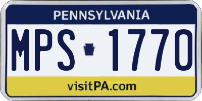 PA license plate MPS1770