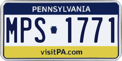 PA license plate MPS1771