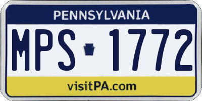 PA license plate MPS1772