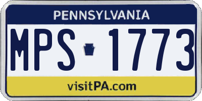 PA license plate MPS1773