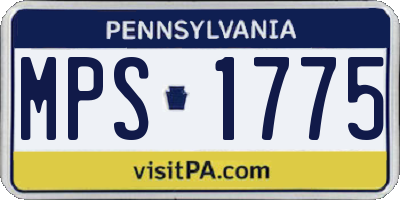 PA license plate MPS1775