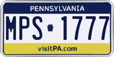 PA license plate MPS1777