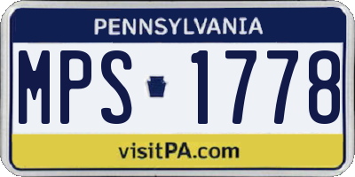 PA license plate MPS1778