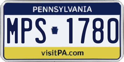 PA license plate MPS1780