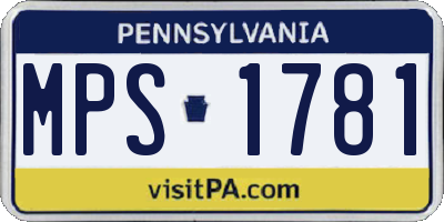 PA license plate MPS1781