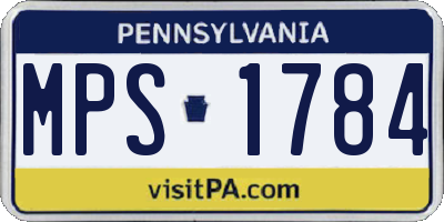 PA license plate MPS1784