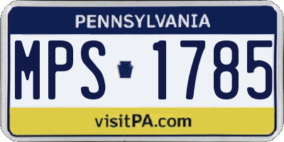 PA license plate MPS1785