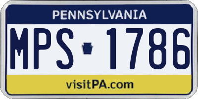 PA license plate MPS1786