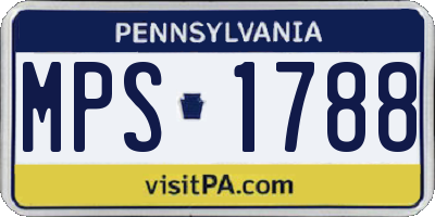 PA license plate MPS1788