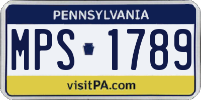 PA license plate MPS1789