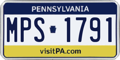 PA license plate MPS1791