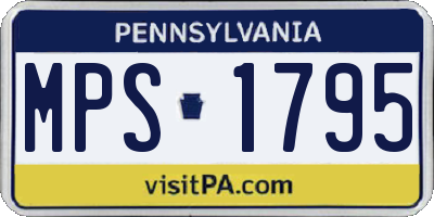 PA license plate MPS1795