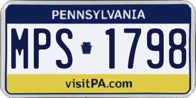 PA license plate MPS1798