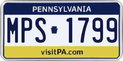 PA license plate MPS1799