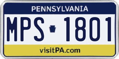PA license plate MPS1801