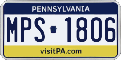 PA license plate MPS1806