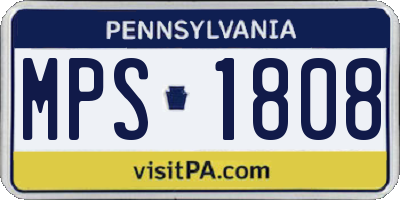 PA license plate MPS1808