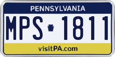 PA license plate MPS1811
