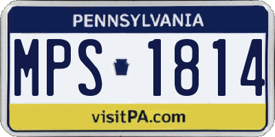 PA license plate MPS1814