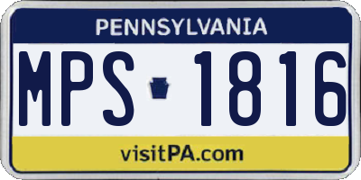 PA license plate MPS1816