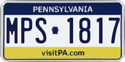 PA license plate MPS1817
