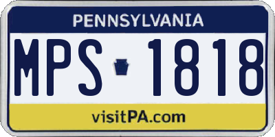 PA license plate MPS1818