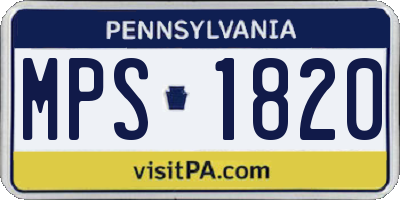 PA license plate MPS1820