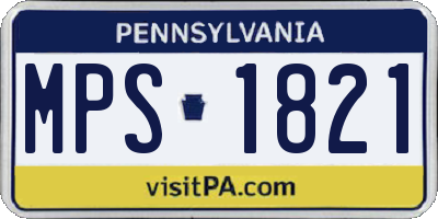 PA license plate MPS1821