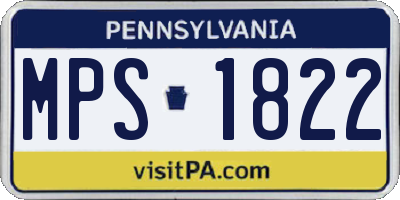 PA license plate MPS1822