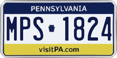 PA license plate MPS1824