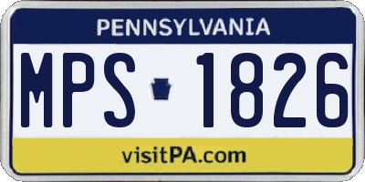 PA license plate MPS1826