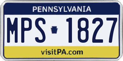 PA license plate MPS1827
