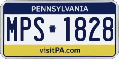 PA license plate MPS1828