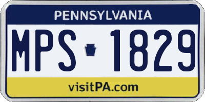 PA license plate MPS1829