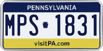 PA license plate MPS1831