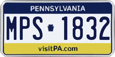 PA license plate MPS1832