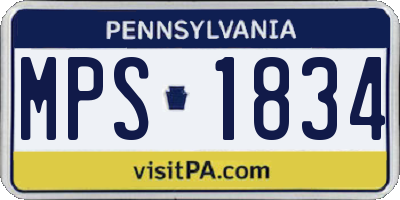 PA license plate MPS1834