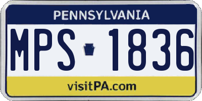 PA license plate MPS1836