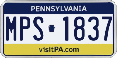 PA license plate MPS1837