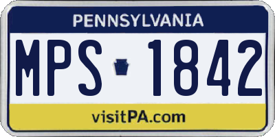 PA license plate MPS1842