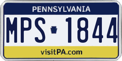 PA license plate MPS1844