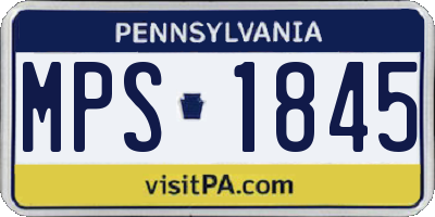 PA license plate MPS1845