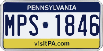 PA license plate MPS1846